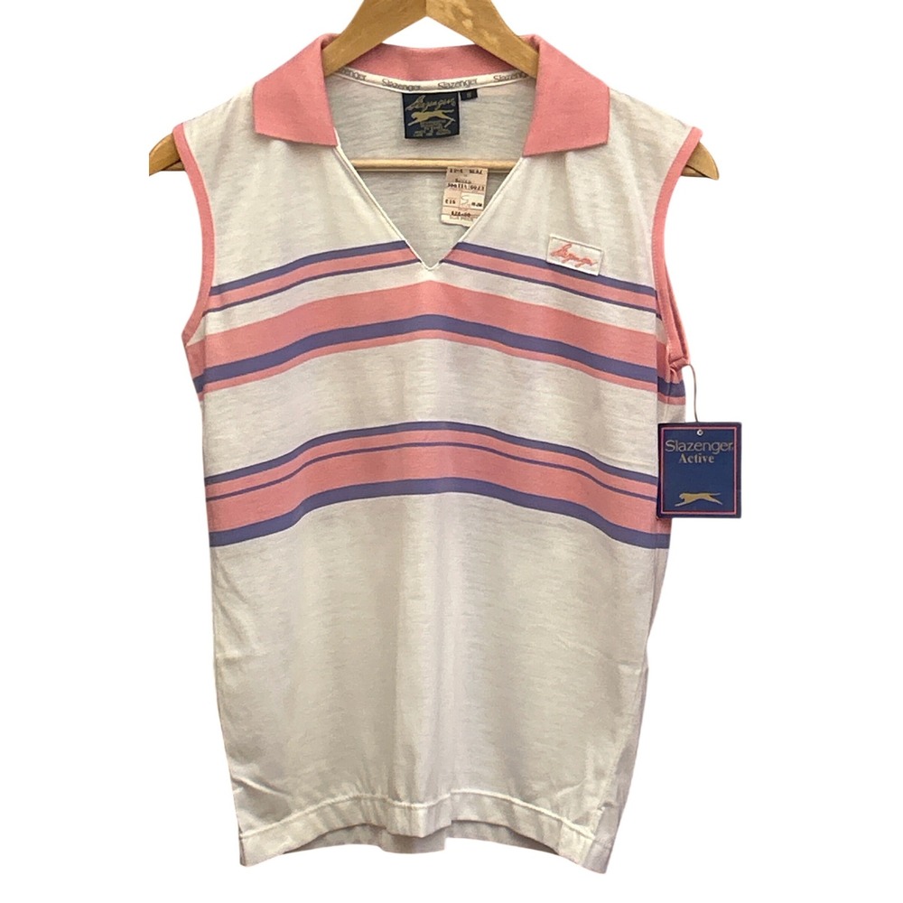 Vintage Slazenger Deadstock Polo Shirt Tenniscore Preppy Retro Sportswear